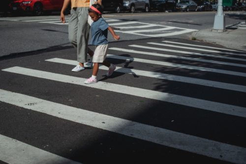 pedestrians on crosswalk